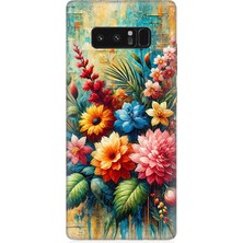 Samsung Galaxy Note 8 Uyumlu Soyut Dokunuşta Bahar Buketi  Desenli Silikon Kılıf
