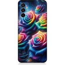 Samsung Galaxy M23 Uyumlu Gökkuşağı Güllerin Patlaması  Desenli Silikon Kılıf