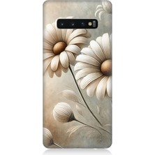 Samsung Galaxy S10 Uyumlu Yumuşak Beyaz Papatya Güzelliği  Desenli Silikon Kılıf