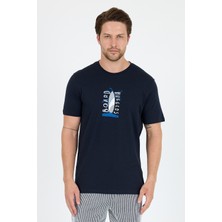 Erkek %100 Pamuk Bisiklet Yaka Kısa Kollu Baskılı T-Shirt  Rahat ve Şık Günlük Erkek Tişört 0007