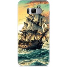 Samsung Galaxy S8 Uyumlu Dalgalarla Yelkenli Macera  Desenli Silikon Kılıf