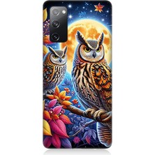 Samsung Galaxy S20 Fe Uyumlu Dallarda Bilge Baykuşlar  Desenli Silikon Kılıf