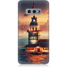 Samsung Galaxy S10E Uyumlu Kız Kulesi Işıkları  Desenli Silikon Kılıf