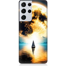 Samsung Galaxy S21 Ultra Uyumlu Güneşin Ardında Umut  Desenli Silikon Kılıf