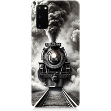 Samsung Galaxy S20 Uyumlu Buharlı Trenin Güç Yolu  Desenli Silikon Kılıf