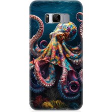 Samsung Galaxy S8 Uyumlu Derinliklerde Sekiz Kol Ahtapot  Desenli Silikon Kılıf