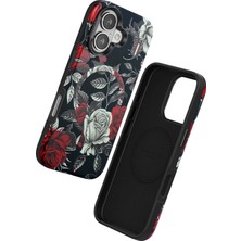 Onegif Iphone 16 Flower Series Magsafe Kapak - Siyah Sptgl