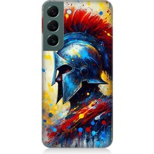 Samsung Galaxy S22 Uyumlu Kızıl Miğferli Savaşçı  Desenli Silikon Kılıf
