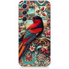 Samsung Galaxy S24 Plus Uyumlu Çini Desenli Kuş Kompozisyonu  Desenli Silikon Kılıf