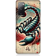 Samsung Galaxy S20 Fe Uyumlu Zırhlı Akrep Burcu Sembol  Desenli Silikon Kılıf