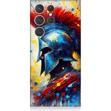Samsung Galaxy S23 Ultra Uyumlu Kızıl Miğferli Savaşçı  Desenli Silikon Kılıf
