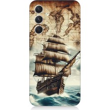 Samsung Galaxy S23 Fe Uyumlu Haritada Yelkenli Macera  Desenli Silikon Kılıf