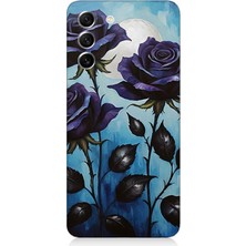Samsung Galaxy S21 Fe Uyumlu Mavi Güller Hüznü  Desenli Silikon Kılıf