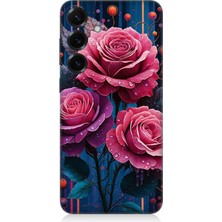 Samsung Galaxy S25 Uyumlu Gece Açan Pembe Güller  Desenli Silikon Kılıf