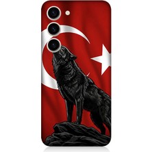 Samsung Galaxy S23 Plus Uyumlu Ay Yıldızlı Uluyan Kurt  Desenli Silikon Kılıf