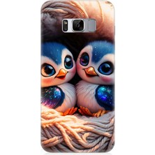 Samsung Galaxy S8 Plus  Uyumlu Yuvalarında Sevimli Penguenler  Desenli Silikon Kılıf