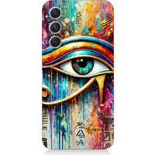 Samsung Galaxy S23 Fe Uyumlu Soyut Detayda Mavi Göz Ra  Desenli Silikon Kılıf