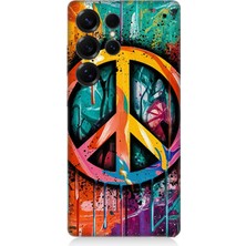 Samsung Galaxy S25 Ultra Uyumlu Renkli Barış Işareti  Desenli Silikon Kılıf
