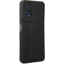 Newface Redmi Note 11 Kılıf Mega Standlı Silikon - Siyah