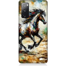 Samsung Galaxy S20 Fe Uyumlu Sıçrayan Güçlü Vahşi At  Desenli Silikon Kılıf