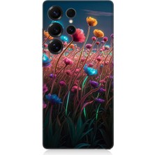 Samsung Galaxy S25 Ultra Uyumlu Gökkuşağı Çiçek Bahçesi  Desenli Silikon Kılıf