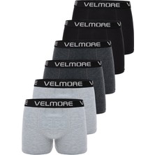 Velmore 6’lı Kutu Premium Erkek Boxer | Likralı ve Pamuklu Iç Giyim