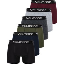 Velmore 6’lı Kutu Premium Erkek Boxer | Likralı ve Pamuklu Iç Giyim
