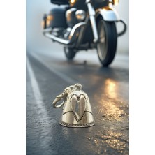 Shiney Aksesuar Çelik Anahtarlık Şans Çanı Guardian Bell Her Zaman Yanındayım Model Koruyucu Çelik Motosiklet Luck Bell
