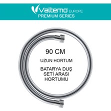 Valtemo Europe 90 Cm Batarya Duş Seti Arası NeoFlex Patlamaz Ultra Kaliteli Uzun Hortum Vs-205