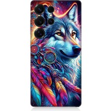 Samsung Galaxy S25 Ultra Uyumlu Renkli Tüylerde Kurt Ruhu  Desenli Silikon Kılıf