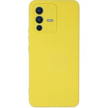 Newface Vivo V23 5g Kılıf Nano Içi Kadife Silikon - Sarı Sptgl