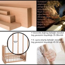 Ahşap Beşik Anne Yanı Beşik Vernikli 60X120 - Uyku Setsiz Tek Yataklı