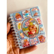 Capybara Kapibara 3D Sulu Simli Boncuklu Kapak Hologram Stickerlı Not Defteri Spiralli