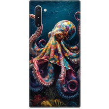Samsung Galaxy Note 10 Uyumlu Derinliklerde Sekiz Kol Ahtapot  Desenli Silikon Kılıf