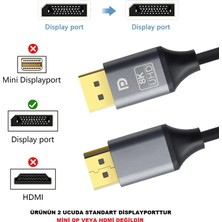 Displayport Dp Kablo 4K Premium 360 Herze Kadar Destekli
