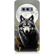 Samsung Galaxy S10E Uyumlu Dolunayda Uyanık Kurt  Desenli Silikon Kılıf