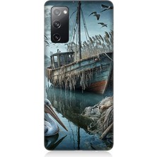 Samsung Galaxy S20 Fe Uyumlu Ay Işığında Eski Gemi  Desenli Silikon Kılıf