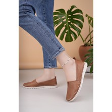 Nesil Shoes Knc 033 Taba Hakiki Soft Deri Kadın Ayakkabı