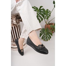 Nesil Shoes Mhd 60 Siyah Taşlı Günlük Kadın Babet