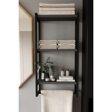 Havluluk Duvar Rafı 3 Katlı Raf Banyo Ofis Mutfak Düzenleyici Modern Geniş Kitap Aksesuar Depolama Rafı Şık Havlu Askısı