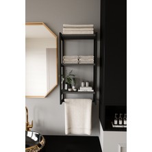 Havluluk Duvar Rafı 3 Katlı Raf Banyo Ofis Mutfak Düzenleyici Modern Geniş Kitap Aksesuar Depolama Rafı Şık Havlu Askısı