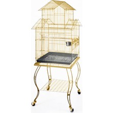 Sehpalı Papağan Kafesi Gold (51 x 51 x 139) Sptgl