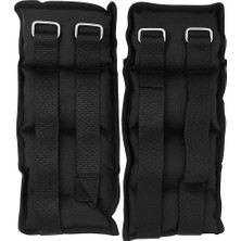 Anorsel El ve Ayak Bilek Ağırlığı 2x1 kg Kum Torbası Korsesi Ağırlık Kas Güçlendirmek Pilates 1kg Siyah Set