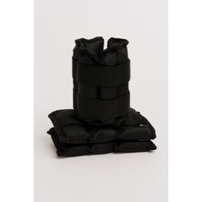 Anorsel El ve Ayak Bilek Ağırlığı 2x1 kg Kum Torbası Korsesi Ağırlık Kas Güçlendirmek Pilates 1kg Siyah Set