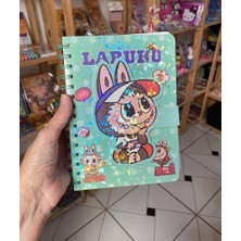 Labubu Hologram Kapak Eğlenceli Sayfalar Çizgili Spiralli Defter A5 Anime Okul Kırtasiye Ofis Hediye