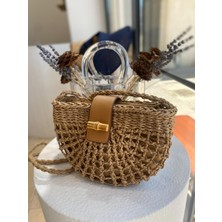 Kadın Hasır Çanta, Kadın Rattan Omuz Çantası, Hazeranlı El ve Omuz Çantası, Plaj Çantası