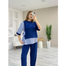 Kadın Kristal 2 Iplik Kumaş Yanları Çizgili Takım