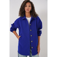0674 Cepli Oversize Gömlek - Saks