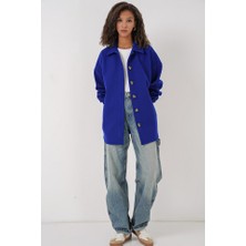 0674 Cepli Oversize Gömlek - Saks