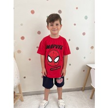 Spider Man Baskılı Erkek Çocuk Şortlu Takım 2’li Yazlık Takım